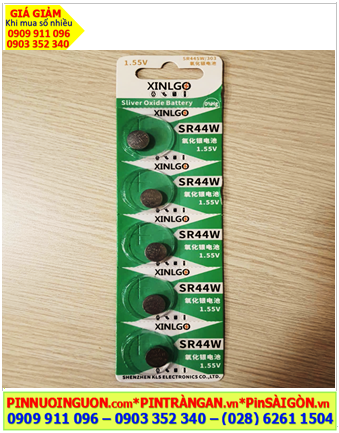 COMBO 01vỉ = 5viên Pin 1.55v silver oxide XINLGO SR44W-Pin 357 (150mAh, 11.6mmx5.4mm) chính hãng